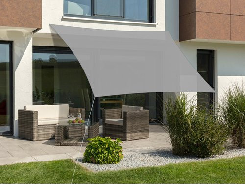 Schneider Schirme Sonnensegel Lanzarote quadratisch Silber, B/T: 360 x 360 cm - Bild 1