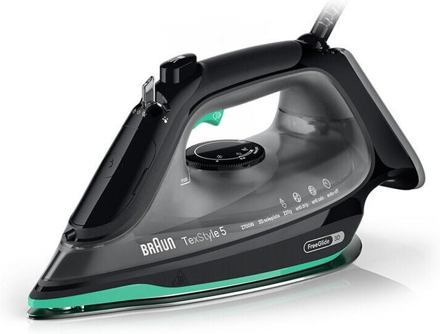 Braun TexStyle 5 Dampfbügeleisen SI 5277 GR in Schwarz Grün Grau mit 2700 W, Keramik-Bügelsohle und Anti-Calc-Funktion - Bild 1