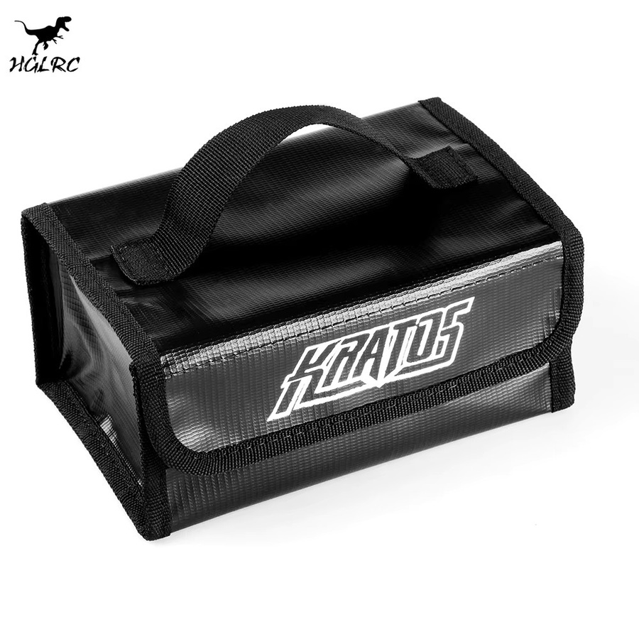 HGLRC KRATOS feuerfeste und explosionsgeschützte Lipo-Ladesack Tasche für RC-Modellflugzeuge und FPV-Renndrohnen, Schwarz, H x B x T: 80 x 120 x 180 mm - Bild 2