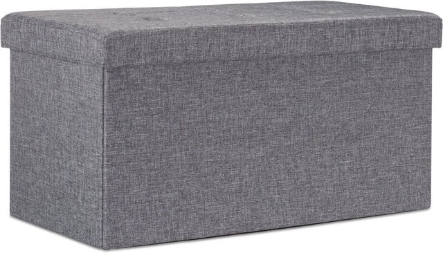 Relaxdays Sitzbank aus Leinen in Dunkelgrau, faltbar, B/T/H: 76 x 38 x 38 cm - Bild 1