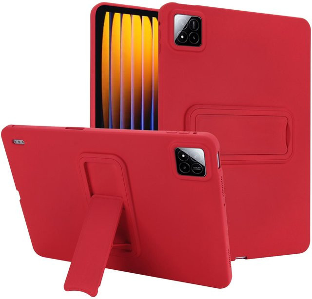 Xiaomi Tablet Hülle mit Ständer und Hartschale für Redmi Pad SE 8,7 Zoll und Mi Pad 5/6/7 Pro, transparent oder rot - Bild 1