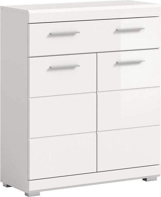 Xonox Standschrank Weiß Hochglanz Modern B/H/T: 74 x 88 x 31 cm - Bild 1
