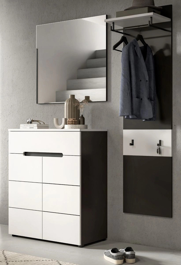 Inn.Furn Garderoben-Set Cooper 3-teilig in Weiß und Grau, Breite: 140 cm - Bild 2