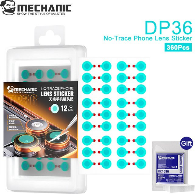 MECHANIC DP36 Handykamera-Objektivaufkleber mit Blaulichtschutz und Doppelschicht-Design, 360 Stück, transparent - Bild 1