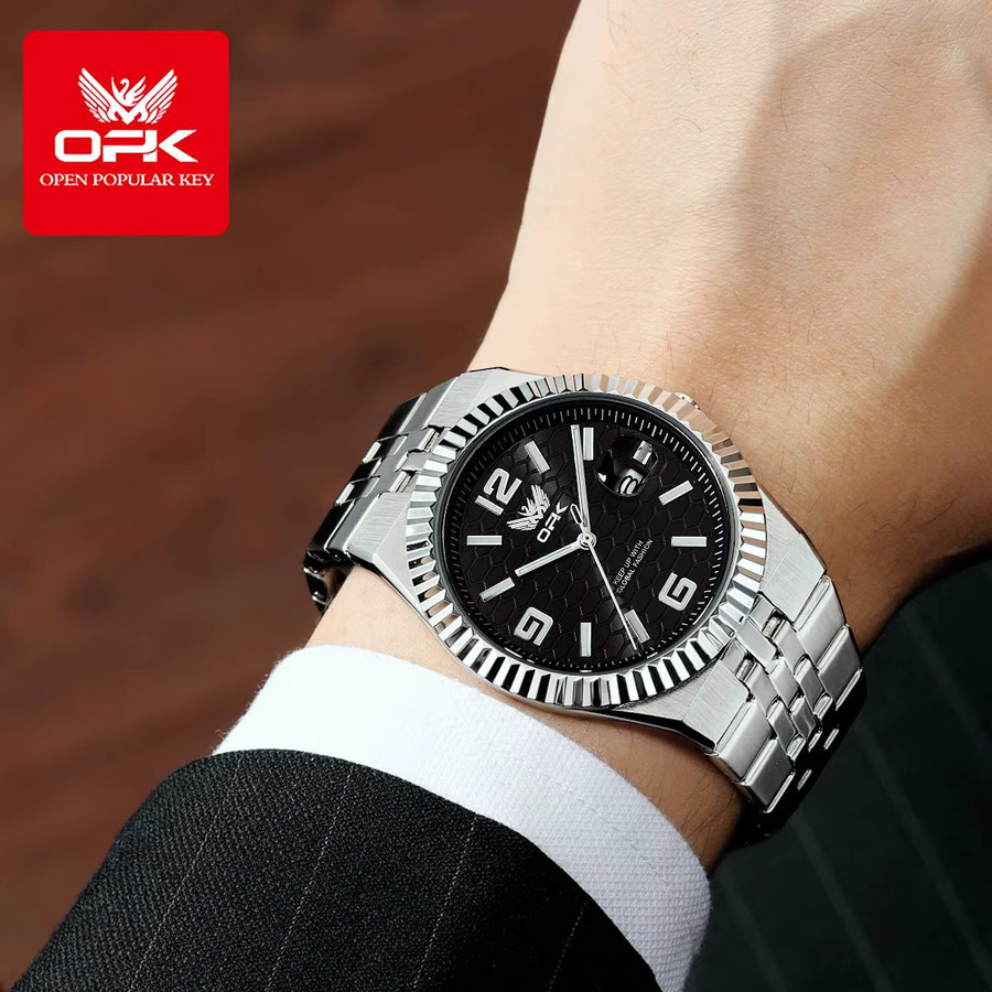 OPK Armbanduhr, Digitaluhr, Quarz, Edelstahl, Schwarz, Herren - Bild 4