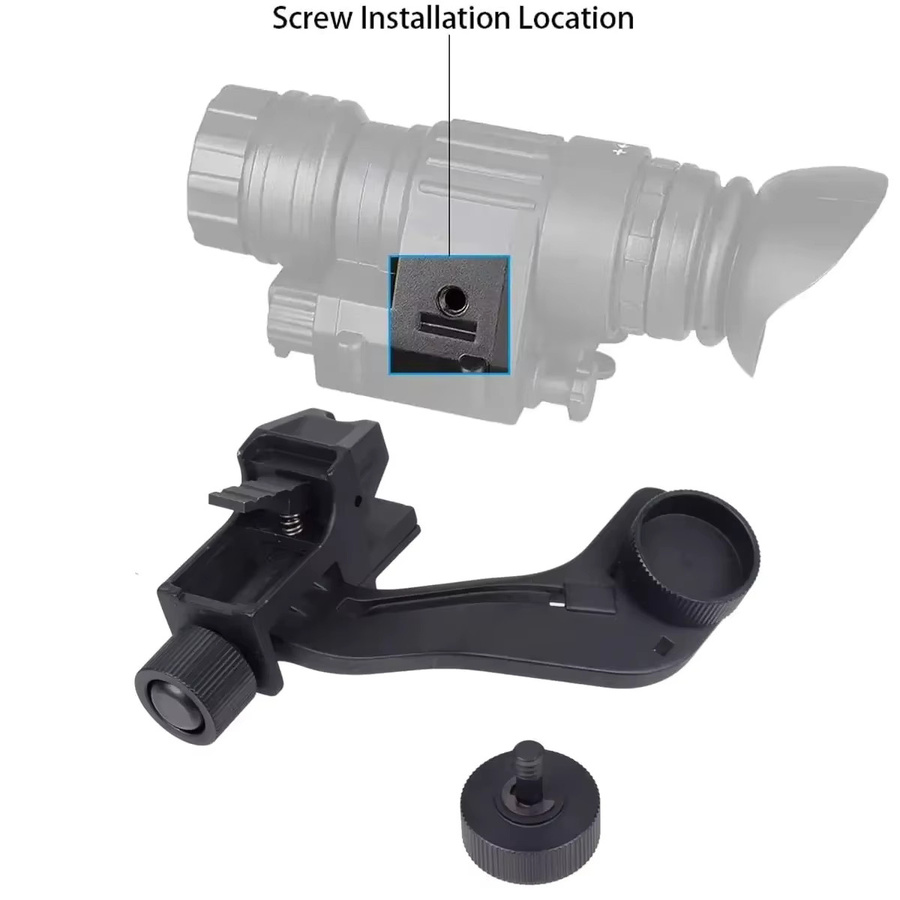 BOOIU Taktischer J-Arm Helmhalterung Adapter für NVG PVS-14 PVS-7 Monokulare Nachtsichtgeräte, Schwarz - Bild 2