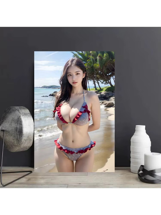 Modernes Leinwandposter von HELLOYOUNG mit Strandmotiv in Multicolour, ungerahmter Leinwanddruck im Querformat, Breite: 30,0 cm, Höhe: 20,0 cm - Bild 4
