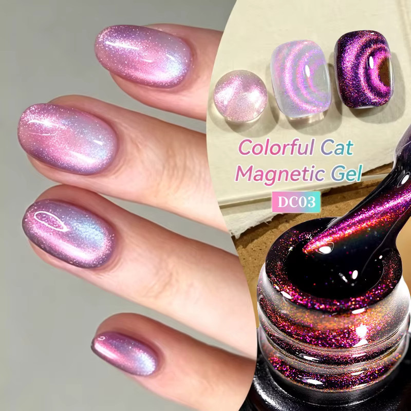 LILYCUTE Magnetischer Nagellack, Regenbogen Katzenaugen, 7 ml, Glänzend - Bild 2