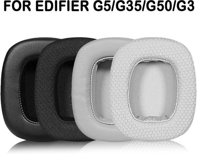 Edifier Ersatz-Ohrpolster aus Proteinleder und Schaumstoff in Schwarz für G5, G35, G50 und G3 - Bild 1