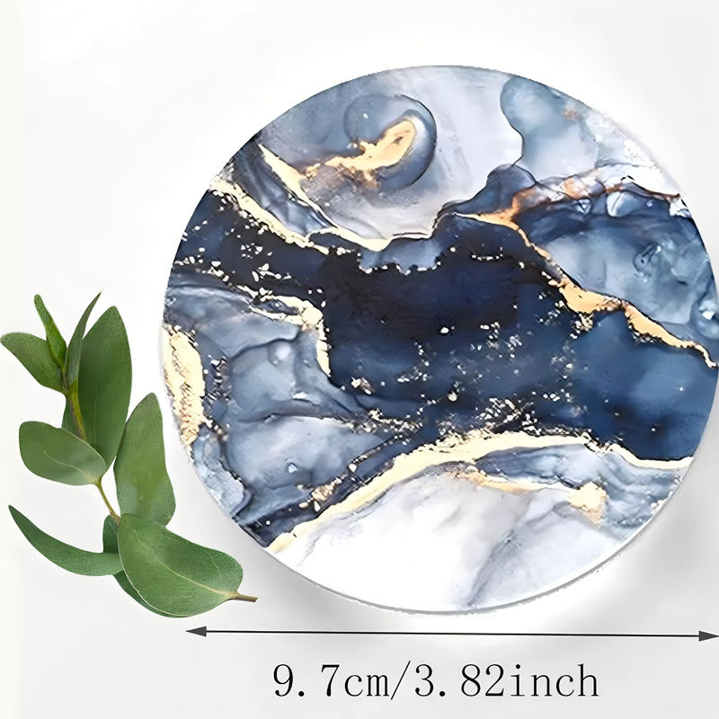 ALICAKE Untersetzer Set mit blauem Marmormuster aus Acryl, 6 Stück - Bild 6