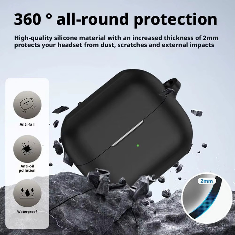 Silikon-Schutzhülle für Samsung Galaxy Buds 3 FE, Buds 3 Pro und Buds 3 in Schwarz, kratzfest und stoßfest mit vollständiger Abdeckung - Bild 6