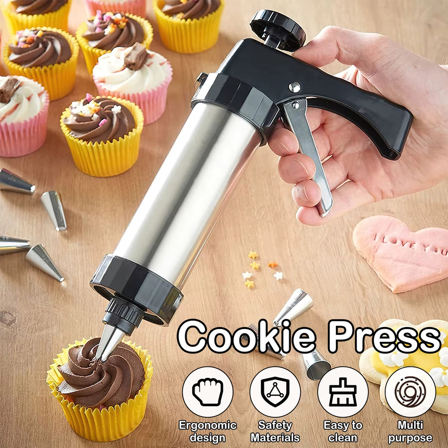 Willstar Cookie Maker Press Kit aus Edelstahl in Silber für die Keksherstellung - Bild 2