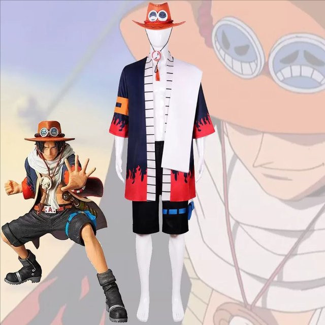 HHYRCOS Piraten-Cosplay-Kostüm, Kimono-Anzug mit Hut, bunt - Bild 1