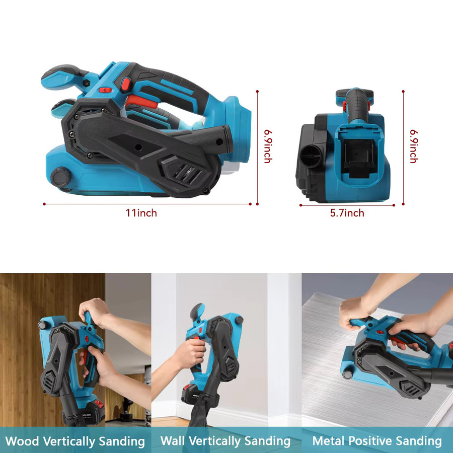 Makita 18V Akku-Bandschleifer mit 6 Geschwindigkeitsstufen und Gummi-Antivibrationsgriff in Blau, passend für Makita LXT 18V B-Serie Akkus - Bild 5