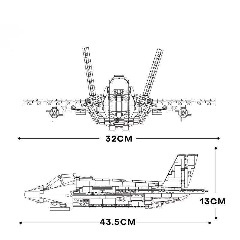 Linyi toy F35 Jäger Flugzeug Konstruktionsset - Bild 4