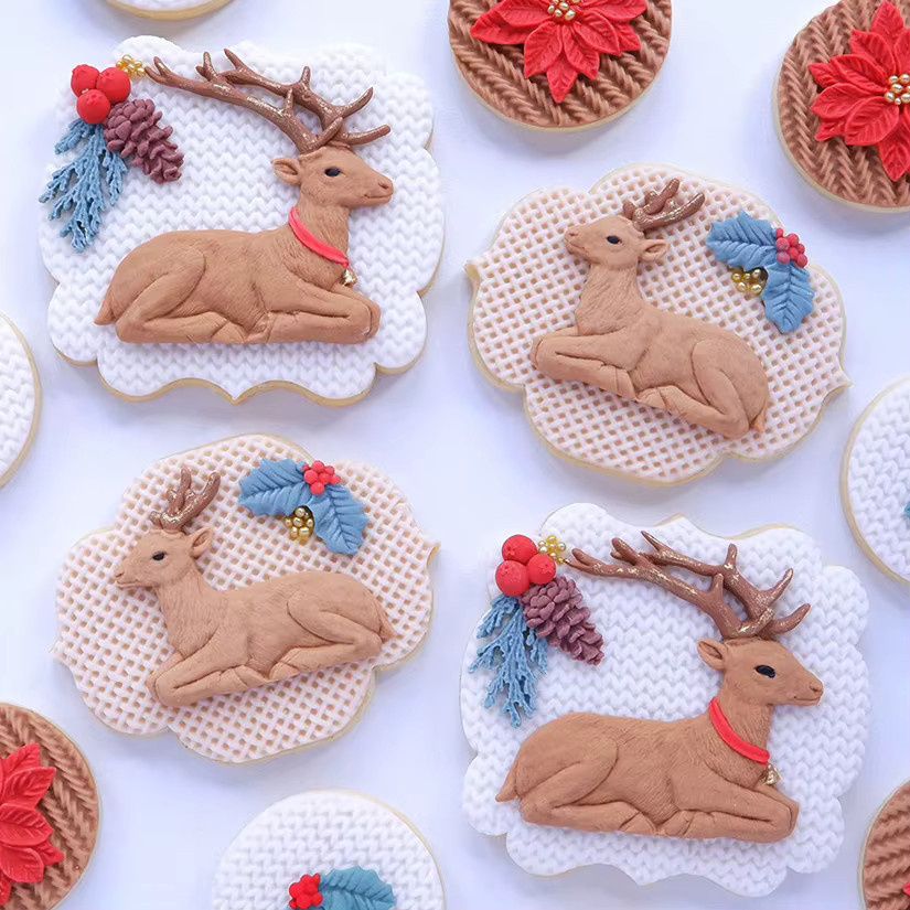HANDLIFE Rentier Silikon-Backform für Weihnachten, graue Zuckergussform für Cupcakes, Fondant und Kuchendekoration - Bild 2