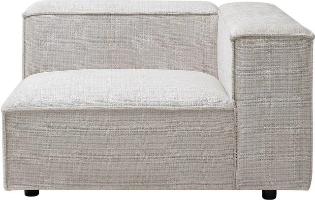 Vente-unique Sessel Ruzolo mit gerader Rückenlehne und Armlehnen in Beige aus Chenillestoff, Breite: 121 cm - Bild 1