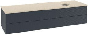 V&B Waschtischunterschrank Antao mit Frontstruktur in Botti Matt Blau lackiert B/T: 160 x 50 cm - Bild 1