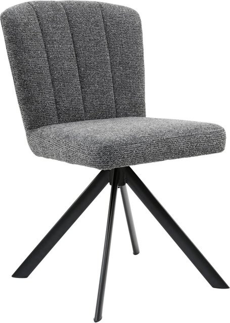 Premium Living Stuhl Nora Grau/Schwarz, moderner Drehstuhl mit Polsterung und Metallgestell - Bild 1