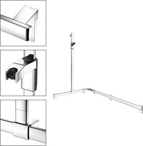 Keuco Duschhandlauf AXESS vc mit Brausestange, Chrom, links Ausführung, B/H: 115,0 x 85,0 cm - Bild 1