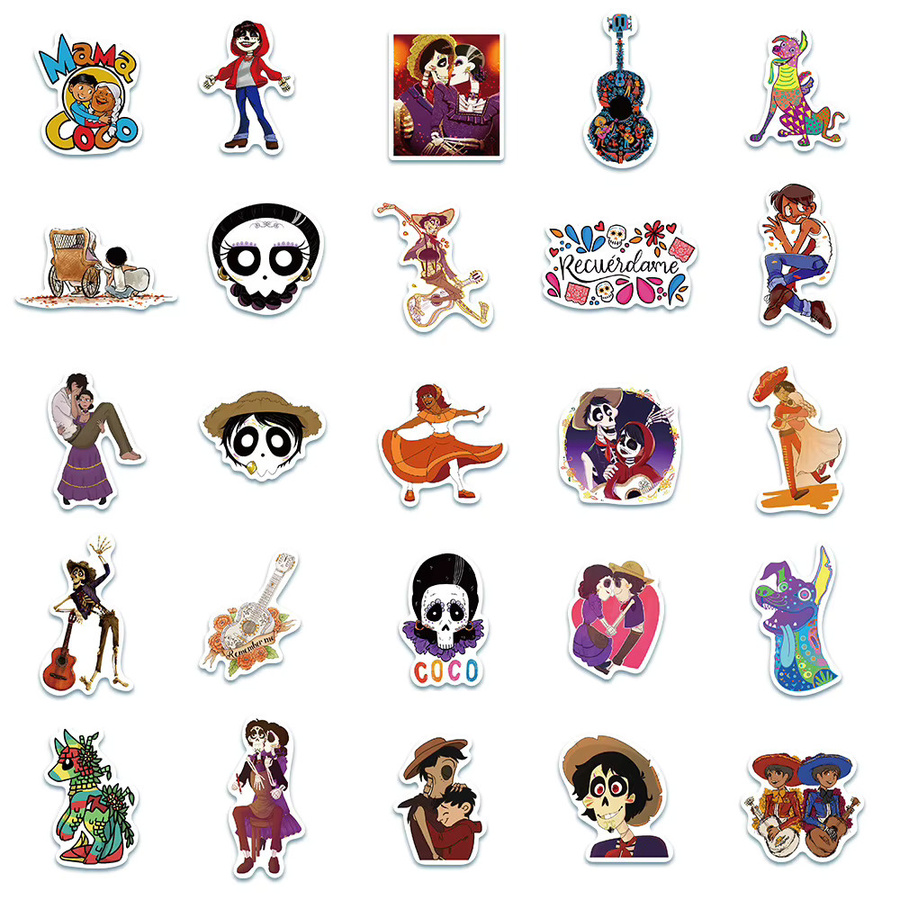Disney Coco Cartoon Aufkleber Set wasserdicht für Laptop, Telefon und Scrapbooking, Mehrfarbig - Bild 4
