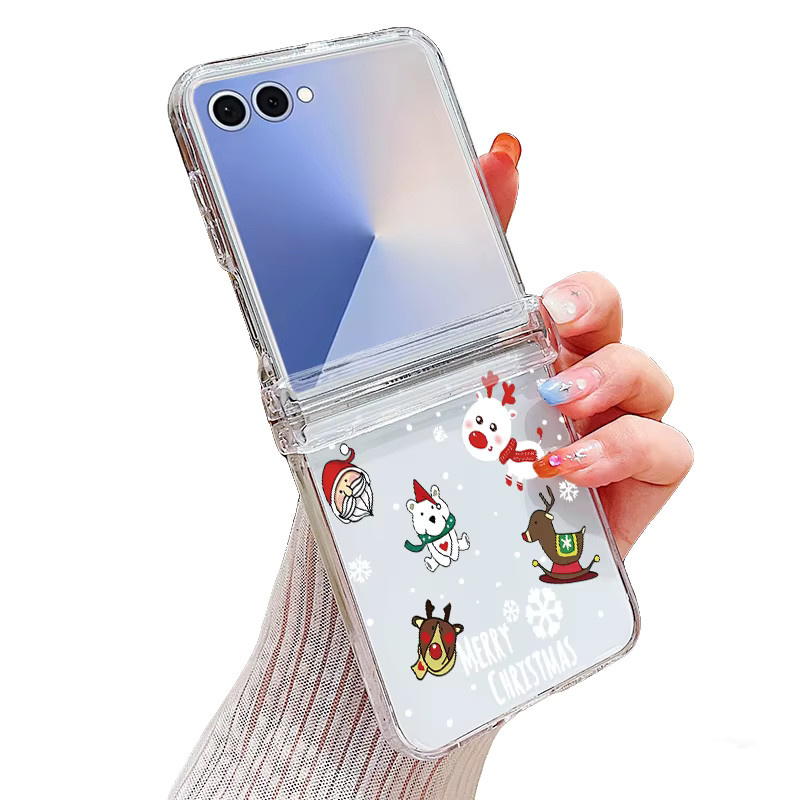 Transparente Handyhülle mit Cartoon Weihnachtsdruck für Samsung Galaxy Z Flip 6, Z Flip 5, Z Flip 4 und Z Flip 3 5G - Bild 4
