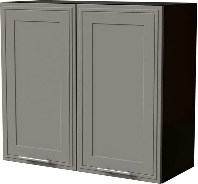 Feldmann-Wohnen Hängeschrank Salo in Schwarz und Staubgrau Matt mit Kassettenoptik, B/T/H: 80 x 32,5 x 72 cm - Bild 1