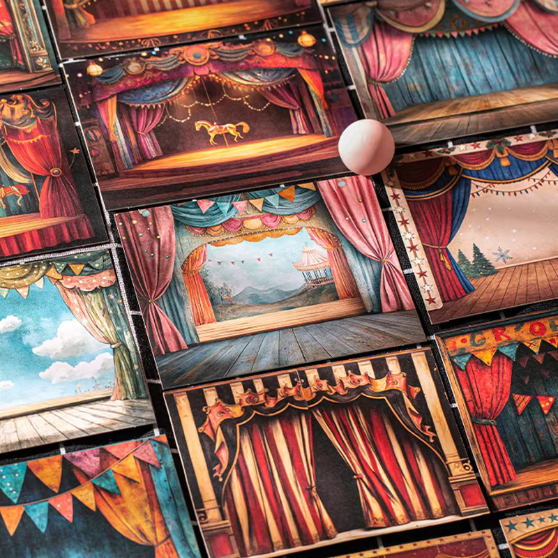 Mr. Paper Karnevalsparty-Aufkleber mit Zirkus-Diorama-Motiven, 15 Stück, Multicolor - Bild 2