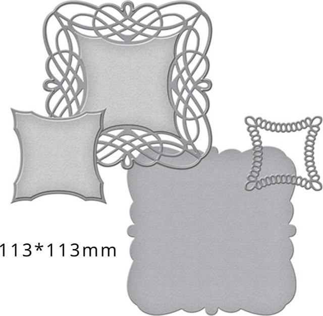 Silberne Metall Stanzform als Hohlrahmen für Scrapbooking und Kartenprägung - Bild 1