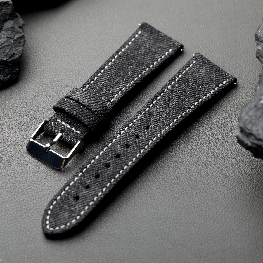 Raystray Uhrenarmband Leder, Vintage, Schwarz - Bild 1
