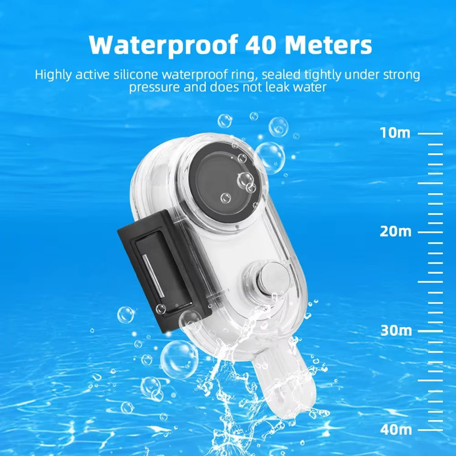 Insta360 GO 3 und GO 3S wasserdichtes Tauchgehäuse für Actioncam, transparent, bis 40m wasserdicht - Bild 2