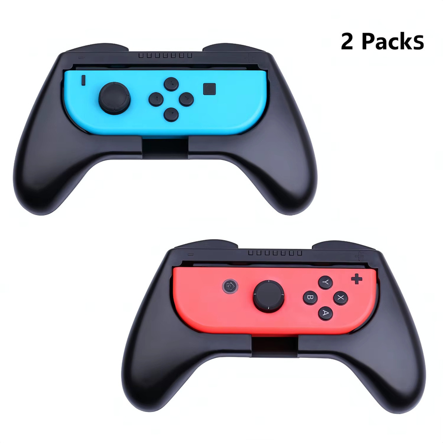 2-teiliges Joy Con Grip Zubehör Set für Nintendo Switch in Schwarz - Bild 2