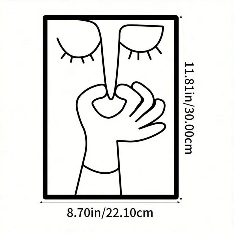 Minimalistisches Metall-Wandbild von CIFBUY in Schwarz als abstrakte Grafik für dein Badezimmer - Bild 2