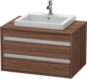 Duravit Waschtischunterschrank Ketho Wandhängend mit 2 Schubladen, Weiß oder Braun, B/T/H: 80 x 55 x 49,6 cm - Bild 1