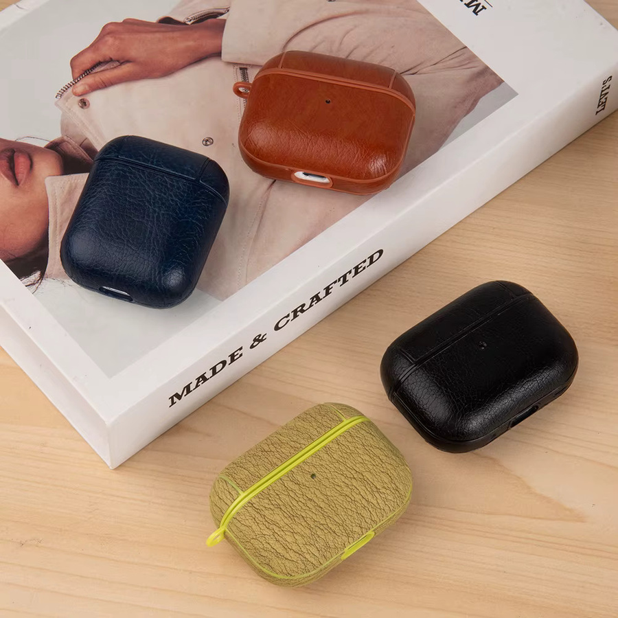 Retro Leder PU Schutzhülle für Apple AirPods Pro 2 in Braun - Bild 2