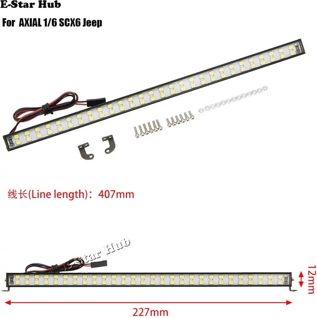 E-Star Hub RC-Auto-Dachlampe, 56 LED-Lichtleiste, 1:6, zweireihig - Bild 1