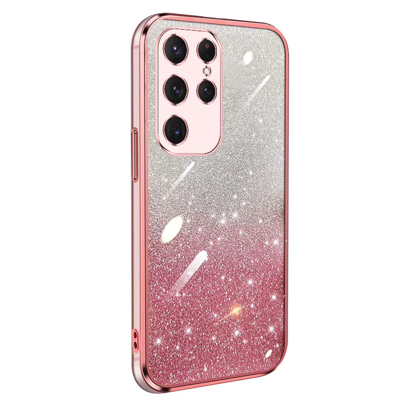 Silikon-Schutzhülle mit luxuriöser Farbverlaufs-Glitzer-Beschichtung für Samsung Galaxy Note 10, Note 20 Ultra, S20, S21 FE, S22, S23 Plus, S24 Ultra in Schwarz - Bild 2