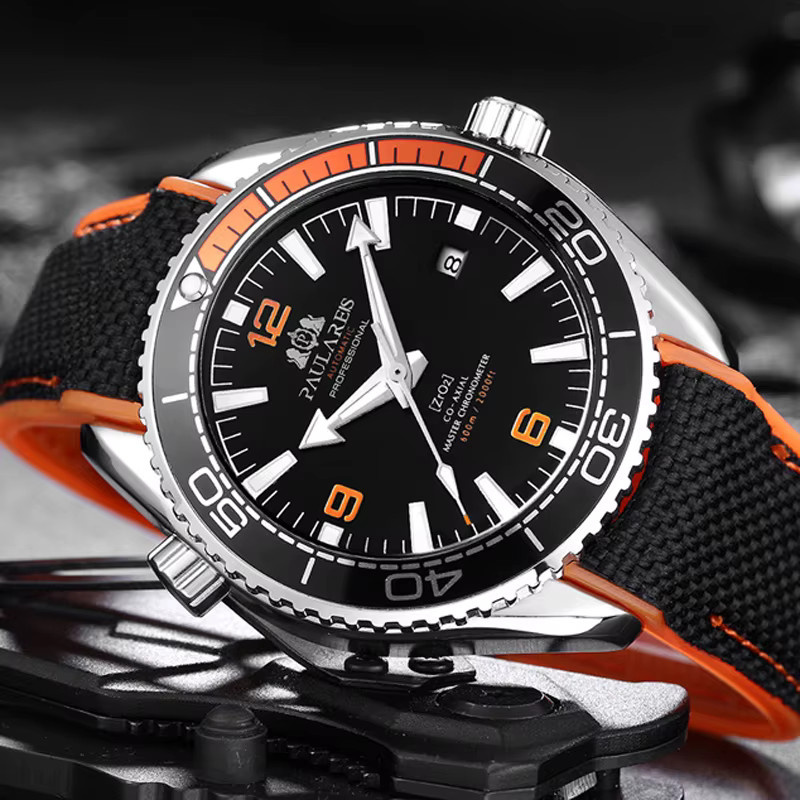 PAULAREIS P Armbanduhr Automatik, Edelstahl, Kautschuk, Herren - Bild 3