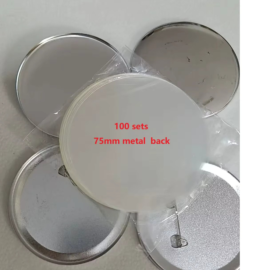 100 Stück Metall-Rückseiten für Button-Badges in Silber, matte Zinnplatten als Rohmaterial in verschiedenen Größen (25mm, 32mm, 37mm, 44mm, 58mm, 75mm) - Bild 3