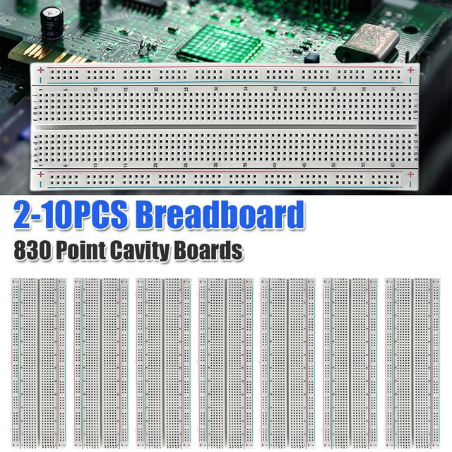 ALLOYSEED Steckbrett MB-102 mit 830 Punkten für Schaltkreis-Montage und Inbetriebnahme, Weiß - Bild 1