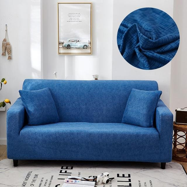 S-EMIGA Elastischer Sofabezug Love Seater XL in Blau mit floralem Muster, rutschfest und waschbar - Bild 1