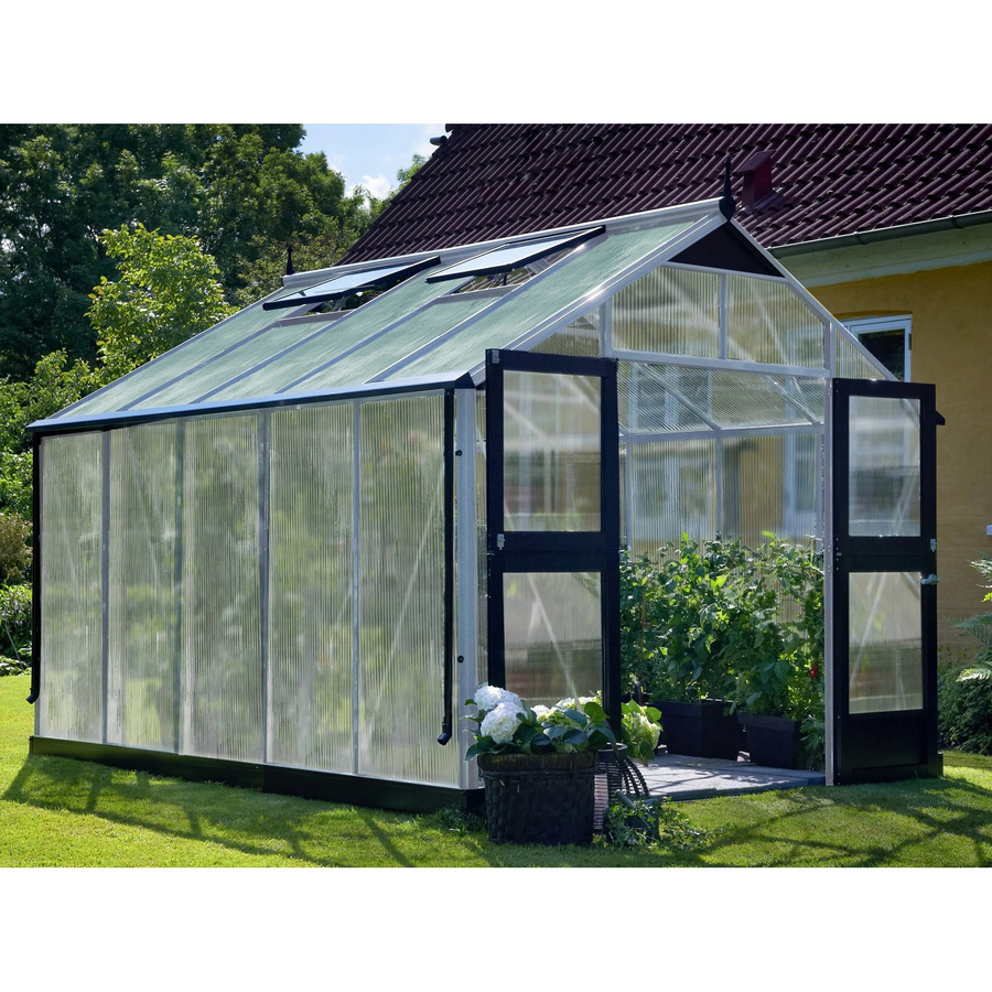 Juliana Gewächshaus Premium 10 aus Aluminium mit transparentem Polycarbonat und Satteldach - Bild 2