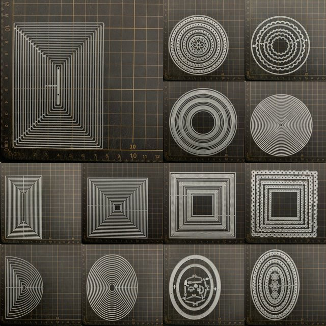13-teiliges Metall-Stanzformen-Set in Silber für Scrapbook und Papierhandwerk - Bild 1