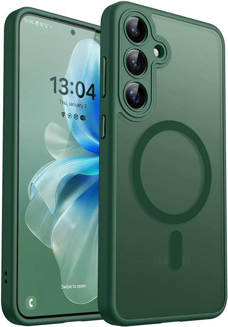 Matte transluzente magnetische kabellose Ladehülle für Samsung Galaxy A25 5G in Grün und Transparent - Bild 1