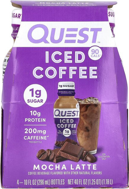 Quest Nutrition, Eiskaffee, Mokka Latte, 4 x 0,296 l - Bild 1