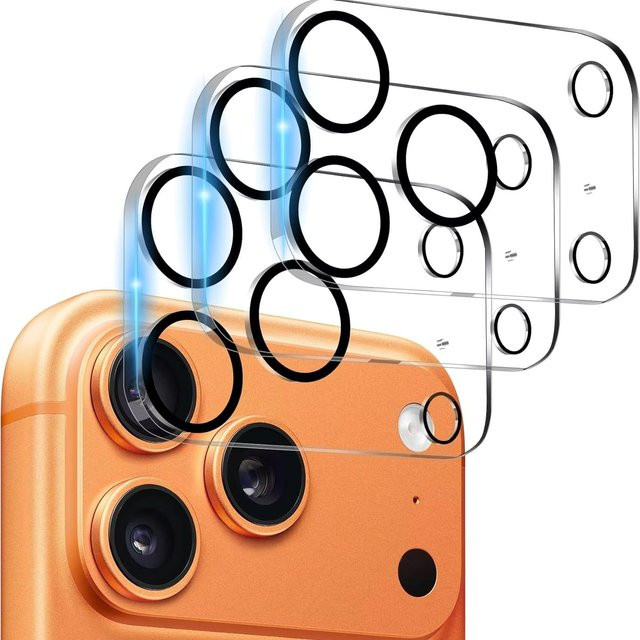 3er-Set Gehärtetes Glas Kameralinsen-Schutzfolie für Apple iPhone 17 Air 17E 16E 16 Pro Max 15 Plus 14 13 12 11 in Transparent - Bild 1