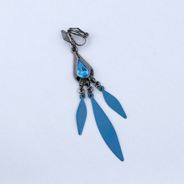 CHIC STUDIO Ohrstecker, Pfau Anhänger, Metall, Blue gray, Unisex - Bild 1