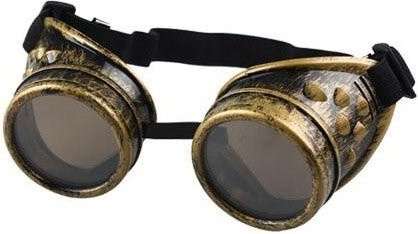 Zihan Steampunk Schutzbrille im Vintage Gothic Stil für Cosplay und Arbeit in Gelb und Gold - Bild 1