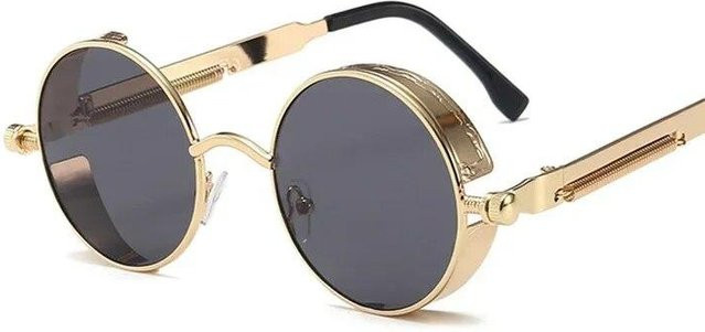 Aoseides Sonnenbrille, Rund, Vollrand, Metall, Gold, Unisex - Bild 1