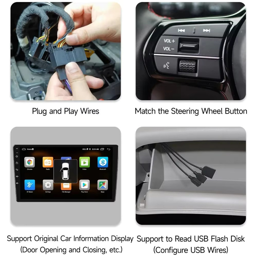 Icreative Android Autoradio mit GPS und drahtlosem Carplay für Jeep Wrangler 2018 2019, Schwarz - Bild 3